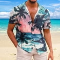 thumbnail image 2 of Shirt For Men Casual Fashion Summer Short Sleeve Buttons Printed T Shirt Top XL, 2 of 5