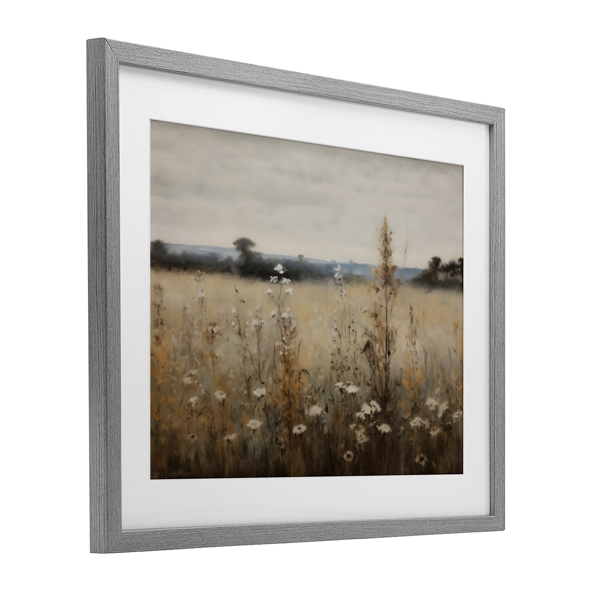 Stupell Industries Country Wildflowers in Misty Meadow Gray Framed Print Under Glass, design by Creative Studio
