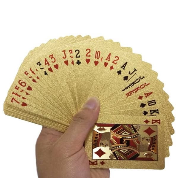 Cartes à Jouer Plaquées Or Deck de Poker en Dollar-Pa Doré