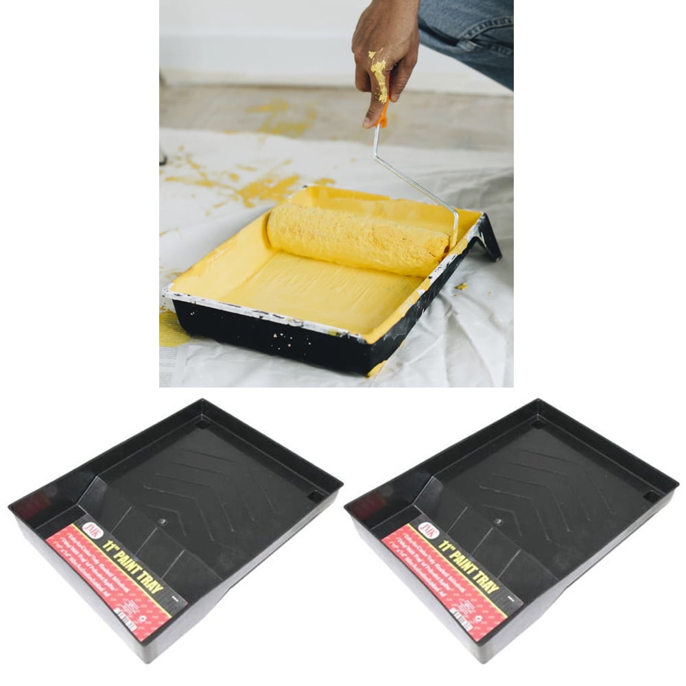 2 X Paint Roller Tray 11" x 14" Heavy Duty Plastic Deep Well Washable