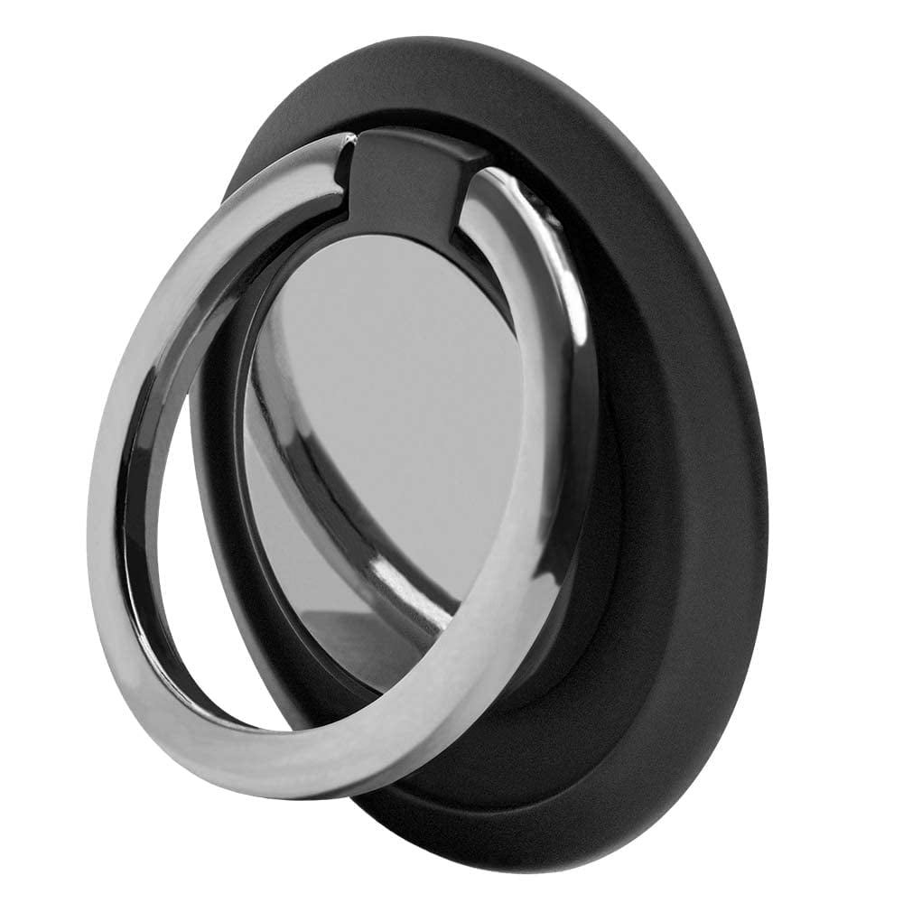 Phone Grip Ring Holder, 360° Rotation Finger Gripper and Kickstand for iPhone & Samsung, Compatible with Cell Phone Magnet and All Magnetic Mounts - Black