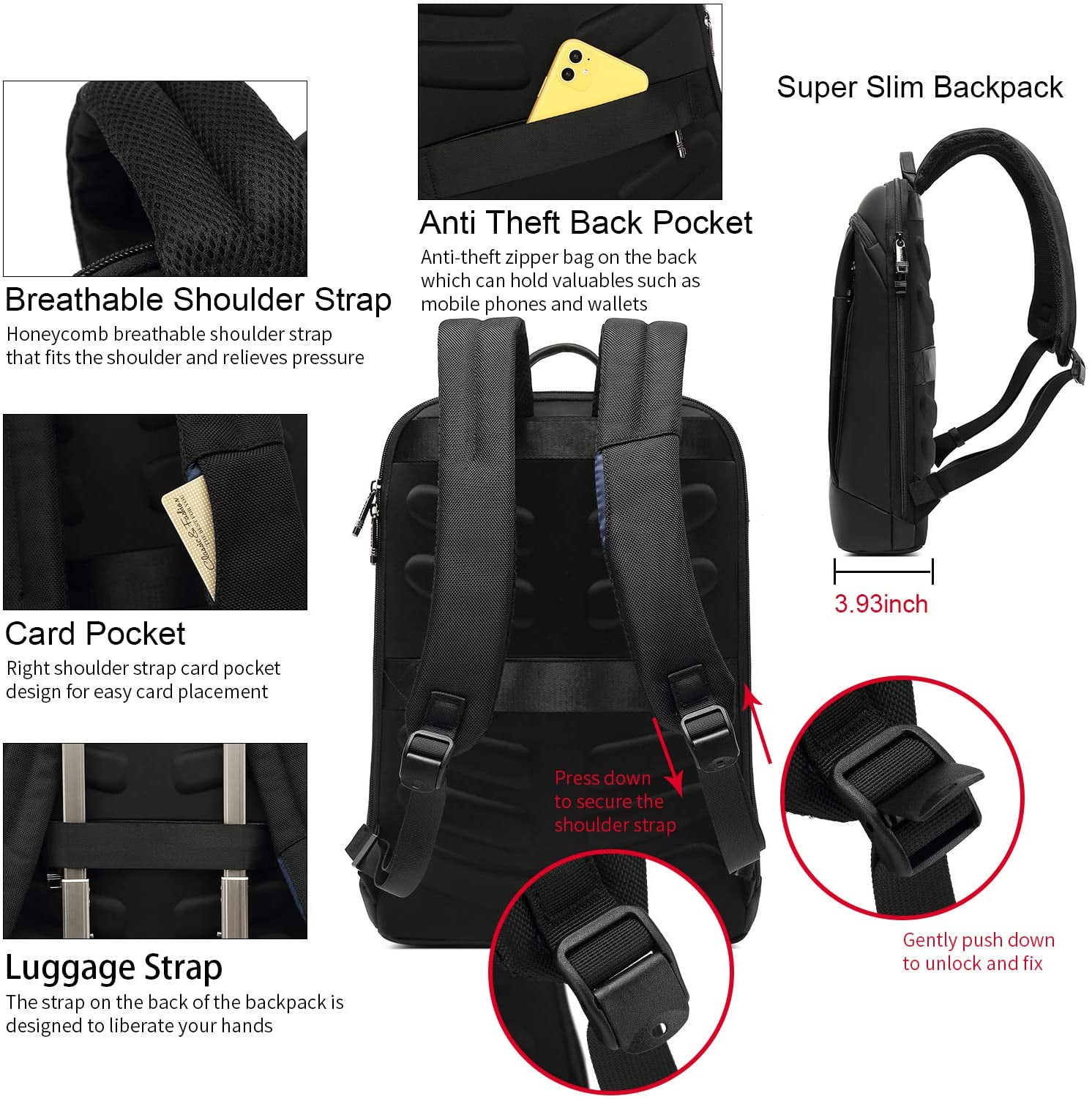 Super Slim Laptop Backpack Business 