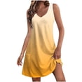 thumbnail image 1 of Vestido de Verano para las Mujeres de Moda Impresión de Bolsillo sin Mangas Cuello en V, Vestido Casual para la Playa Y el Uso Diario, 1 of 1