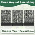 thumbnail image 5 of MAYEERTY 3-Set 47*16" Outdoor Black Metal Planter Box with Trellis for Climbing Plants,Street & Leafy Pattern, 5 of 8