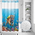 thumbnail image 2 of No Hook Shower Curtain, Funny Diving Tiger Shower Curtains for Bathroom with See Through Top Window, Ocean Sea Coastal Coral Fish Marine Life Waterproof & Washable Bath Curtain Narrow 54"x78", 2 of 9