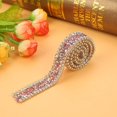 thumbnail image 2 of Decoración de cinta de diamantes de imitación de cristal brillante de 15mm, rollo de envoltura de malla de diamante, 1 yarda para decoración de cumpleaños de boda manualidades(Rosa), 2 of 11