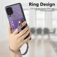 thumbnail image 5 of Phone Case for Samsung Galaxy A42 5G Wallet Cover with Tempered Glass Screen Protector and Lanyard Wrist Strap Slim Stand Card Holder Slot Leather Cell A 42 G5 42A S42 4G 2021 Women Men Purple, 5 of 14