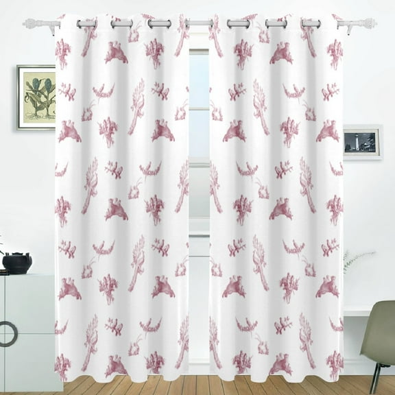 POPCreation Wild Anmials Pattern Window Curtain Blackout Curtains Darkening Thermal Blind Curtain for Bedroom Living Room,2 Panel (52Wx84L Inches)