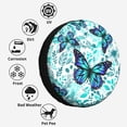 thumbnail image 6 of Kll Blue Floral With Butterflies Tire Cover,Universal Wheel Tire Cover For Trailer, Rv, Suv, Truck,Camper And Many Vehicle,(15 Inch), 6 of 7