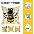thumbnail image 3 of Spring Summer Honey Bee Kind Decorative Throw Pillow Covers 18 x 18 Set of 4, Yellow Bumble Bee Sweet As Can Bee Our Guest Outdoor Pillowcase, Buffalo Plaid Farmhouse Cushion Case Home Decor, 3 of 6