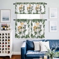 thumbnail image 2 of Monstera Animal Kitchen Curtains Valances and Tiers Set of 3 Elephant Giraffe Lion Zebra Tier Curtains and Valance with Rod Pocket for Small Windows, 27.5"x24", 2 of 9