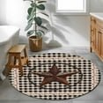 thumbnail image 4 of Retro Mottled Round Area&nbsp;Rug 3ft Country Star Farmhouse Black Buffalo Plaid Non-Slip&nbsp;Washable Circle Rugs Soft Felt Indoor Floor Mat for Bedroom Kitchen Living Room Bathroom, 4 of 9