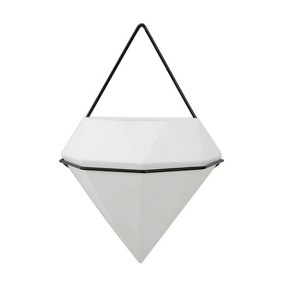 CreativeArrowy Home Decor Triangle Ceramic Air Pot Wall Hanging Decoration Container Ideal For Succulents Cactus Plant Holder Pot Flowerpot