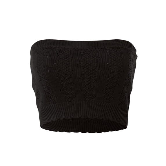 MixMatchy Women's All Day Crochet Knit Crop Tube Top
