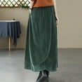 thumbnail image 5 of EDFBUYKRS Female Skirts Long Maxi Skirts with Pockets Corduroy Skirt for High Waist Flowy A Line with Pleated Detail Comfortable Soft Fabric Versatile Casual and Dressy Outfits, 5 of 5