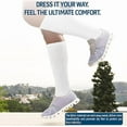 thumbnail image 6 of Diamond Star Diabetic Over the Calf Premium Cushion Cotton Knee High Comfortable Socks for Men (White - 6 Pairs, Shoe Size 10-13), 6 of 6