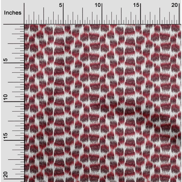 oneOone Tissu Viscose Georgette Imprimé Ikat Abstrait Tissu BTY 42 Pouces de Large