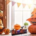thumbnail image 3 of Amdohai Halloween Table Pumpkin Skull Wooden Decoration Halloween Party Table Centerpieces Table Topper, 3 of 8