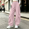 thumbnail image 2 of LIaqionyy Girls Sweatpants Wide Leg Elastic Waist Baggy Pants with Pockets Kids Solid Color Outdoor Pant Loungewear, 2 of 6