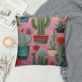 thumbnail image 2 of COMIO  Cacti Flower Pattern Throw Pillow Case Watercolor Cactus and Succulents Printed Pillow Cushion Cover Home Sofa Decorative (Cushion Cover), 2 of 5