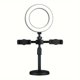 thumbnail image 1 of Anillo de Luz LED con Brillo Ajustable y Soporte de Altura Regulable con Doble Sujeta Teléfonos para Fotografía, Selfies, Vlogging, Maquillaje y Creación de Videos en Vivo - Iluminación Portátil, 1 of 7