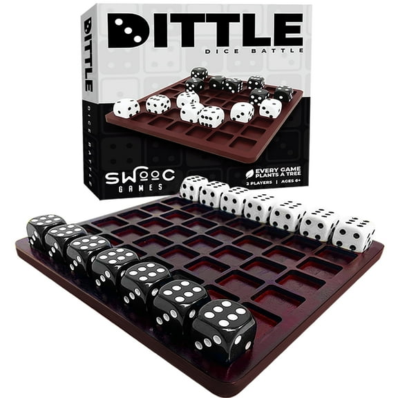 Dittle™️- Dice Battle | 2 Player Dice Games for Adults | Adult Board Games for 2 Players | Best Two Player Games for Adults | 2 Person Wooden Coffee Table Games | Bar Games for Adults Indoor Tabletop