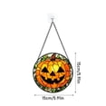 thumbnail image 3 of Stained Glass Window Hanging Halloween Pumpkin Decor 6 Inch Round Acrylic Sun Catchers for Windows, Creepy Halloween Decorations for Halloween House Decor Indoor Window, Halloween, 3 of 5