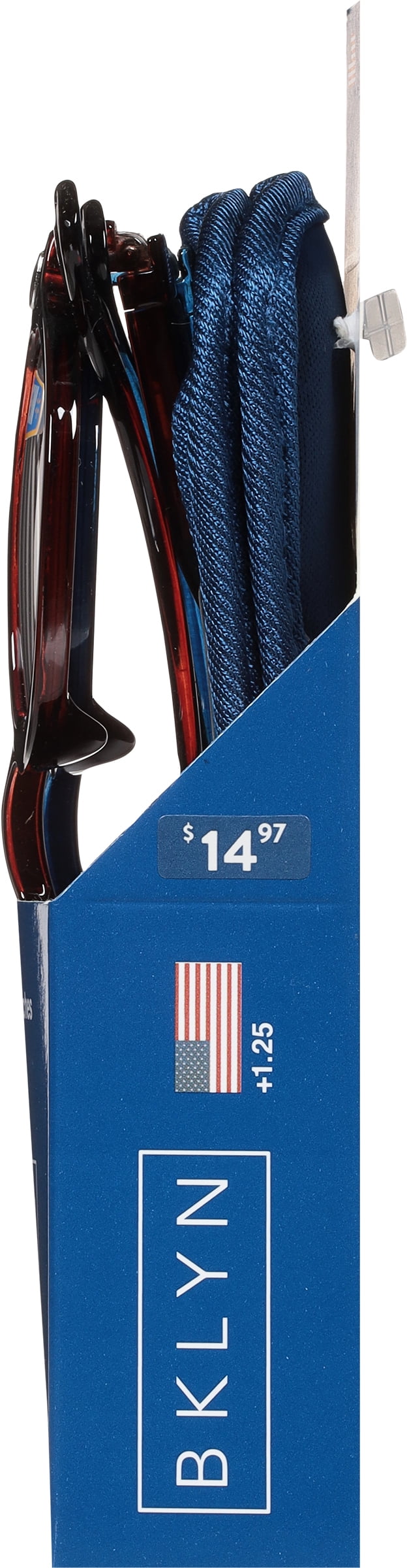 Bklyn, Harman +1.25, Adult, Unisex, Plastic Reading Glasses & Pouches Value Pack , 2 Ea