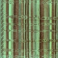thumbnail image 1 of Ahgly Company Machine Washable Indoor Square Southwestern Turquoise Blue Country Area Rugs, 8' Square, 1 of 4