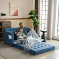 thumbnail image 2 of VINGLI Contemporary Convertible Futon Loveseat Sofa, Navy Blue, 2 of 19