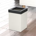 thumbnail image 3 of Gatco Elevate Stainless Steel 3 Gallon Square Wastebasket, Matte Pearl/Black Lid, 3 of 5