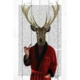 thumbnail image 2 of Marmont Hill "Deer in Smoking Jacket" Painting Print on White Wood, 2 of 7