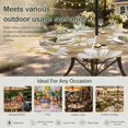 thumbnail image 6 of Round Outdoor Tablecloth with Umbrella Hole and Zipper, White Daisy Farmhouse Tablecloth with Elastic Waterproof, Garden Floral Honeybees Wooden Patio Table Covers for 31" - 35" Picnic Pool Tables, 6 of 9