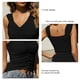 thumbnail image 5 of Camiseta sin mangas con cuello en V para mujer Camisas sin mangas de verano ajustadas de color puro con cordón fruncido, 5 of 6