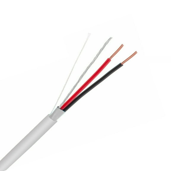 InstallerCCTV Shielded Alarm Control Cable, 22 AWG 2 Conductors (7 Strand) Riser Alarm Cable, 125ft, Full Copper, for Fire/Sound/Security Burglar Station