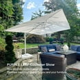 thumbnail image 5 of PURPLE LEAF 8 FT Patio Umbrella With Base White Cantilever Umbrella Square Outdoor Offset Umbrella Windproof with 360° Rotation for Garden Deck Pool, White, 5 of 11