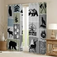thumbnail image 2 of Manfei Outdoor Camper Adventure Blackout Curtains,Wild Moose Deer Bear Curtains Pack of 2 (38x45 Each),Happy Camping Compass Window Curtains For Children,Breathable Home Decor, 2 of 6