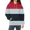 thumbnail image 6 of Bovemsi Sweatshirt for Women Oversized Hoodies Striped Plus Size Sweatshirts Long Sleeve Pullover Fall Clothes With Pocket Comfort Hoodie, 6 of 6