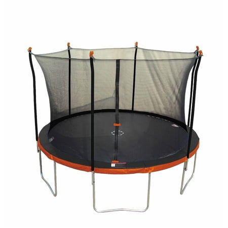 Bounce Pro 15ft Diameter Trampoline with Classic Enclosure  Orange  Box 2  enclosure net and poles [47238910]