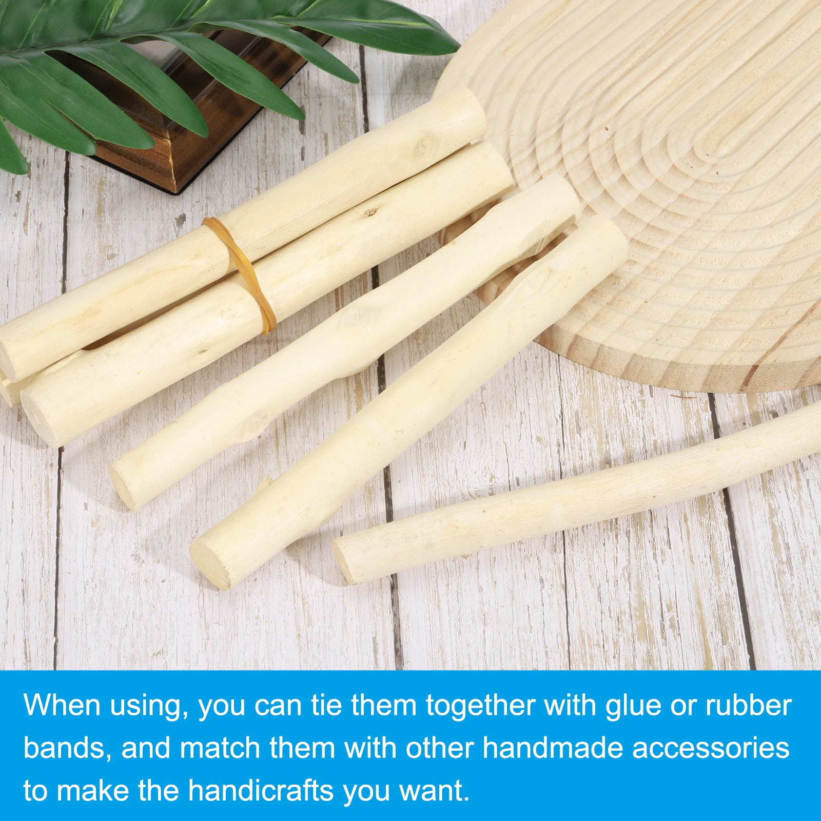 Uxcell 8 Pcs / 30cm Wood Log Sticks, 0.6-1.2inch inch in Diameter Natural Wood Craft Sticks, Dried Wood Sticks Decorative Wood Branch Sticks for DIY Crafts Accessory Photo Props, White