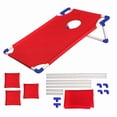 thumbnail image 5 of Portable Cornhole Board Set with 6 Bean Bags Corn Hole Toss Game Cornhole Games for Indoor and Outdoor Parties, Ideal for Teen, Adults, Camping Travel, Parties, Beach, Yard (Red), 5 of 9