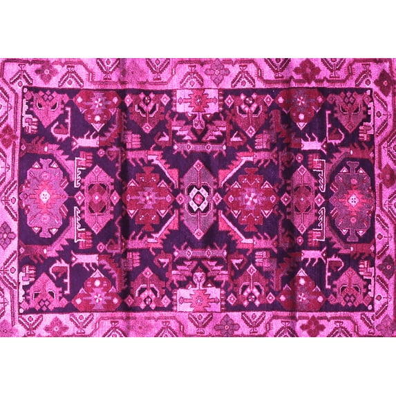 Ahgly Company Indoor Rectangle Persian Pink Traditional Area Rugs, 7' x 9'