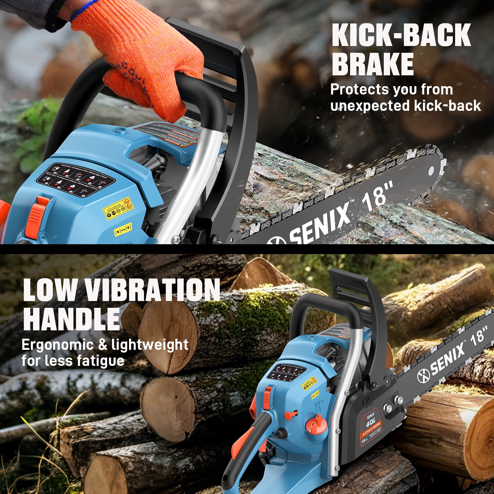 Senix 49cc 4-Cycle Gas Chainsaw, 18-Inch Oregon Bar India | Ubuy