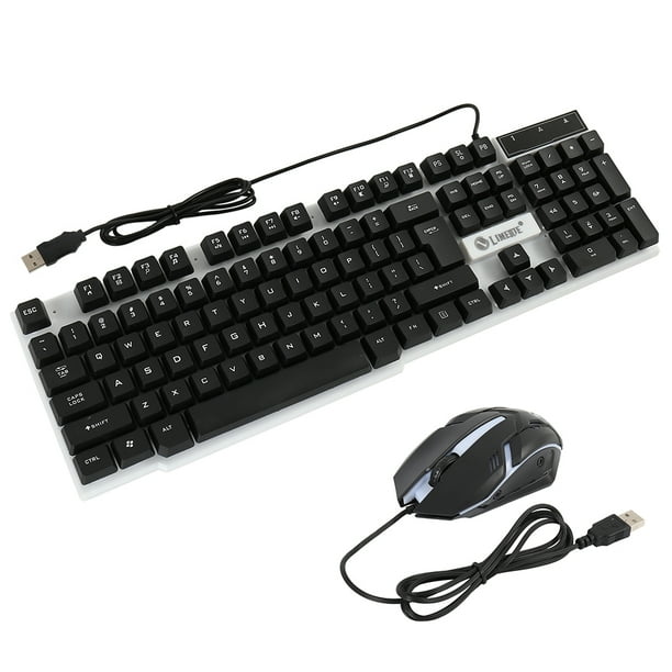 Willstar Glowing Keyboard and Mouse Set USB Input Device Glow Game