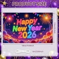 thumbnail image 2 of Colorful Happy New Year Banner Neon  New Year 2026 Display Firework Design Star Pattern NYE Backdrop for New Year Party NYE Celebration Holiday Gathering, 2 of 8