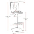 thumbnail image 3 of CorLiving Quinn Modern Fabric Upholstered Adjustable Height Barstools Set of 2 - Swivel Bar Stools with Back, Perfect Kitchen Stools for Island, Bar Chairs & Counter Height Stools, 3 of 9