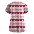 thumbnail image 3 of Garbnen Valentines Scrub Tops Women Plus Size Heart Graphic Short Sleeve V Neck Women Work Tops with Pocket Stretch Nursing Uniform S-5XL, 3 of 3