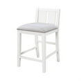 thumbnail image 3 of Ham 25 Inch Counter Height Chair Set of 2- Cream Fabric- White Wood Finish, 3 of 6