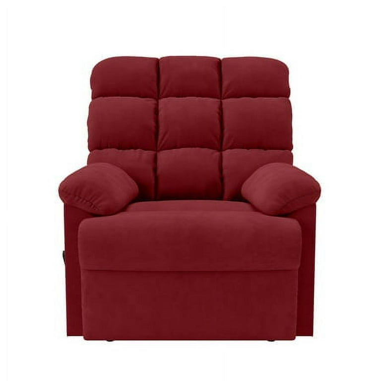 Homesvale Wall Hugger Recliner, Crimson Red Microfiber