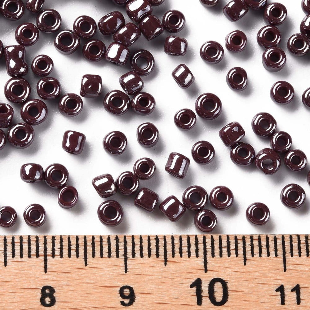 Glass Seed Beads Opaque Colors Lustered Round Indian Red 3mm Hole: 1mm about 10000pcs/pound